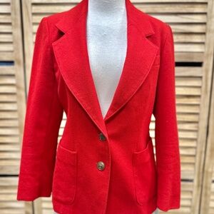 Vintage Worthington Red Wool Blazer Size Petite